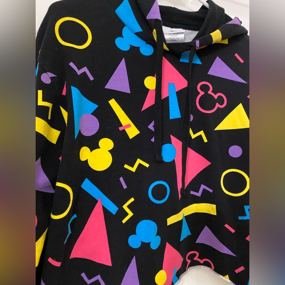 Disney Mickey Mouse Icon Head Cropped Retro Look Pullover Hoodie. - Picture 2 of 4